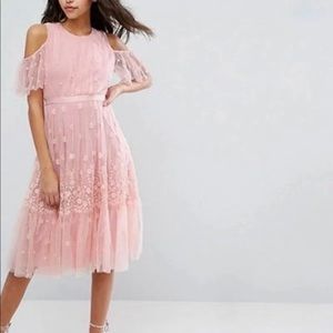 Needle & Thread Pink Lace Midi Dress 4